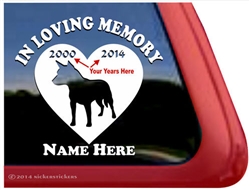 Custom Memorial Australian Cattle Dog Heart Love Head Car Truck RV Window iPad Trailer Decal Sticker