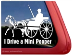 Miniature Pinto Horse Driving Window Decal