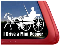 Miniature Pinto Horse Driving Window Decal