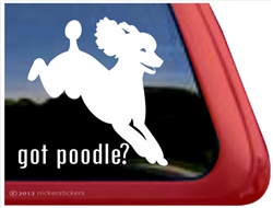 Got Poodle Jumping Dog iPad Car Truck Window Decal Sticker