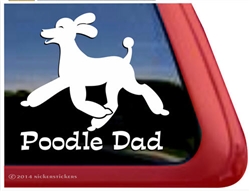 Poodle Mom Trotting Dog iPad Car Truck Window Decal Sticker