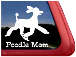 Poodle Mom Trotting Dog iPad Car Truck Window Decal Sticker