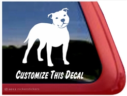 Custom Staffordshire Bull Terrier Dog Car Truck RV Window Decal Sticker