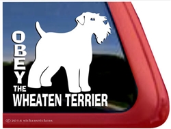 Obey the Wheaten Terrier Dog Car Truck RV Window Decal Sticker