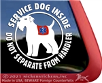 Service Dog Wheaten Terrier Car Truck Window Decal Sticker