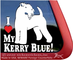 Kerry Blue Terrier Dog Car Truck RV Window Decal Sticker