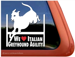 Italian Greyhound Agility Dog Window Decal