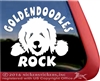 Funny Goldendoodle Dog iPad Car Truck RV Window Decal Sticker