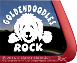 Funny Goldendoodle Dog iPad Car Truck RV Window Decal Sticker