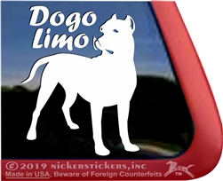Dogo Limo Dogo Argentino Dog Car Truck RV Window Decal Sticker