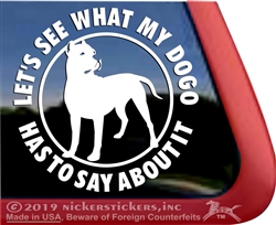 Dogo Dog Dogo Argentino Dog Car Truck RV Window Decal Sticker