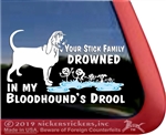 Bloodhound Drool Car Truck RV Window Decal Sticker