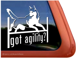 Siberian Husky Agility Dog Window Decal