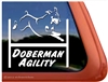 Doberman Agility Dog Window Decal