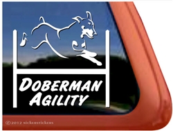 Doberman Agility Dog Window Decal