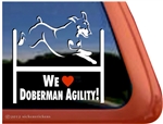 Doberman Agility Dog Window Decal