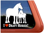 Draft Mare & Foal Horse Trailer Window Decal