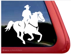 Galloping Rider Horse Trailer Window Decal