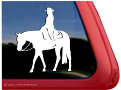 Western Pleasure Horse Trailer Window Decal