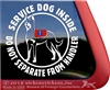 Beauceron Service Dog Inside Do Not Separate From Handler Window Decal