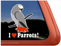 African Grey Window Decal