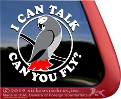 African Grey Window Decal