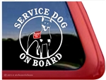 Service Dog on Board Min Pin Miniature Pinscher Dog Car Truck RV Window Decal Sticker