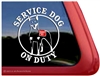 Service Dog on Board Min Pin Miniature Pinscher Dog Car Truck RV Window Decal Sticker