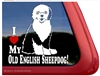 Old English Sheepdog Window Decal