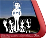 Custom Border Collie Dog Lady Car Truck RV Window Decal Sticker