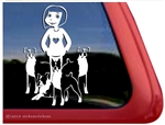 Custom Boxer Dog Lady Decal Sticker Car Auto Window iPad