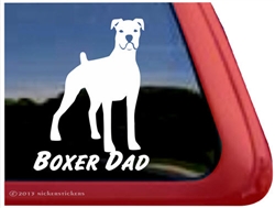 White Boxer Dog Decal Sticker Car Auto Window iPad