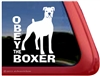 White Boxer Dog Decal Sticker Car Auto Window iPad