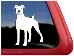 Custom White Boxer Dog Decal Sticker Car Auto Window iPad