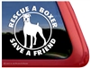 White Boxer Rescue Boxer Dog Decal Sticker Car Auto Window iPad