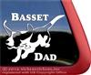 Jumping Basset Hound Dad Dog Car Truck RV Window Decal Sticker