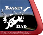 Jumping Basset Hound Dad Dog Car Truck RV Window Decal Sticker