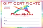 Gift Certificate for Animal Decals