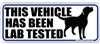 This Vehicle Has Been Lab Tested Black Labrador Retriever Dog Decal Bumper Sticker