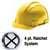 Jackson Charger 3013370 Hard Hat, Slotted, Cap Brim, HDPE, Yellow