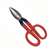 Crescent Wiss A11N Tinner Snip, 9-3/4 in OAL, Curved, Straight Cut, Steel Blade, Cushion-Grip Handle, Red Handle