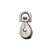BARON C-0713ZD-1/2 Rope Pulley, 5/32 in Rope, 8 lb Working Load, 1/2 in Sheave, Nickel