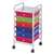 Simple Spaces G006-CH Storage Cart, 13 in OAW, 26 in OAH, 15-3/8 in OAL, 6-Shelf, Blue/Green/Orange/Pink Shelf