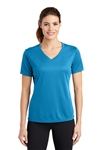 Sport-TekÂ® Ladies PosiChargeÂ® RacerMeshÂ® V-Neck Tee