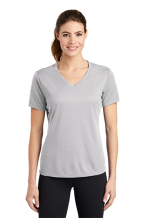 Sport-TekÂ® Ladies PosiChargeÂ® RacerMeshÂ® V-Neck Tee