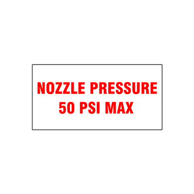 Nozzle Pressure Decal