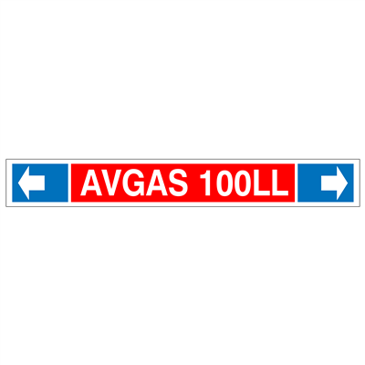 Avgas 100 LL Pipe Decal (Narrow)