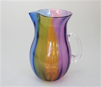 Four color blown glass pitcher