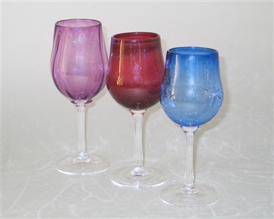 Handmade Glass Long Stem Goblets