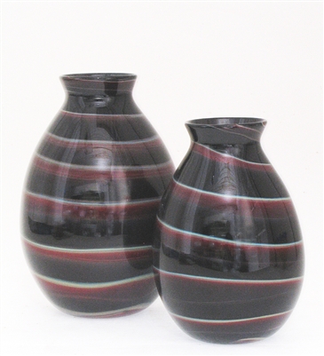 Black and Red Swirl Vase